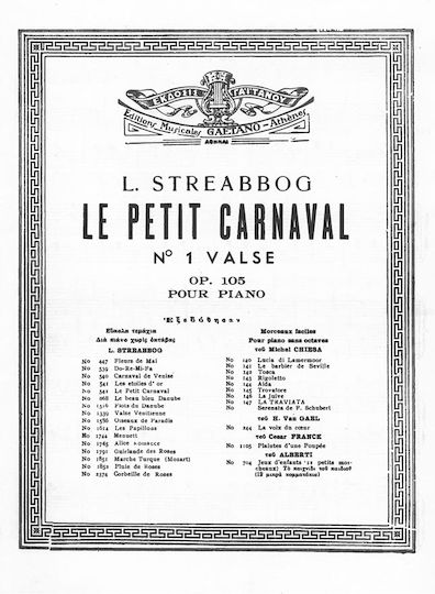 Gaitanos Publications Streabbog Le Petit Carnaval Op.105