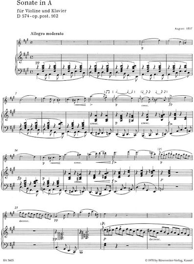 Schubert Sonata In A Major