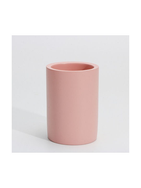 Inter Ceramic Rose Bath Cup Icca 55658pink Freestanding Polyresin 10.1x7cm Matte Pink