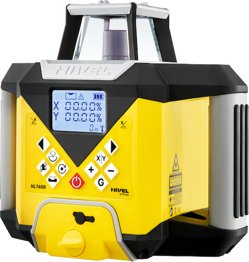 Nl740r Digital Rotary Laser Level System Red Beam Vertical Horizontal Planes Slopes Range Up To 700 M Self-leveling