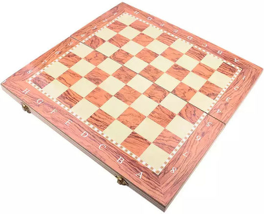 3-in-1 Backgammon Chess Set Made of Wood 34x34cm
