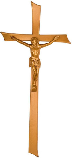 Σταυρός Μνημείου Αλουμίνιο Εσταυρωμένο Μπρονζέ Ματ Διάσταση 35 X 20 Εκ