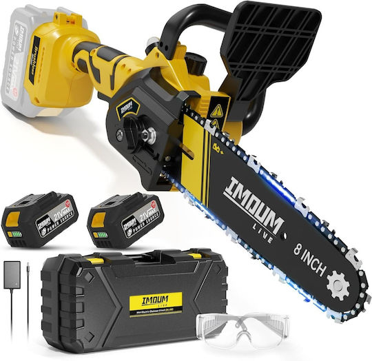 Cordless Chainsaw 8 Inch Brushless Electric Motor 21v 2 Batteries 3.0ah Imoum Live