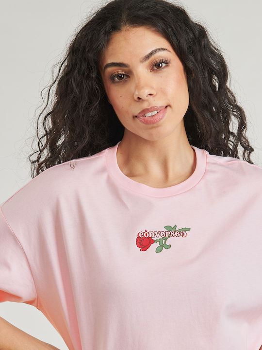 Γυναικείο Oversized Crop T-shirt Ροζ
