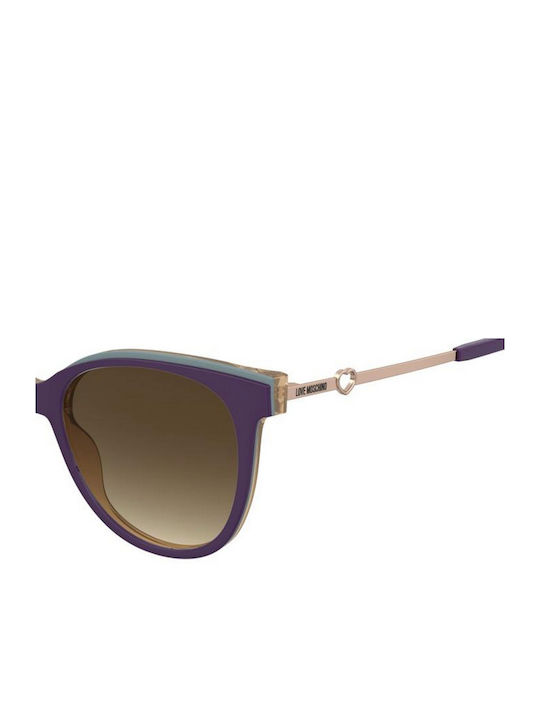 Moschino Women's Sunglasses with Purple Frame and Brown Gradient Lens MOL085/S 6WY/DG