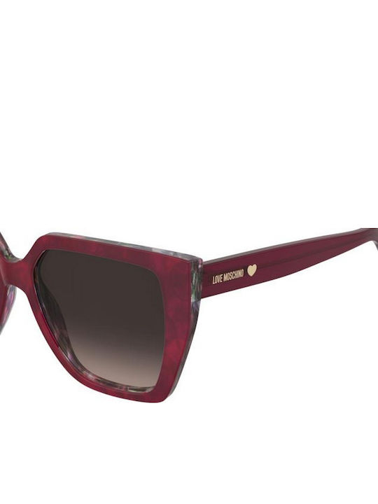 Moschino Sunglasses Burgundy with Acetate Frame & Brown Lens