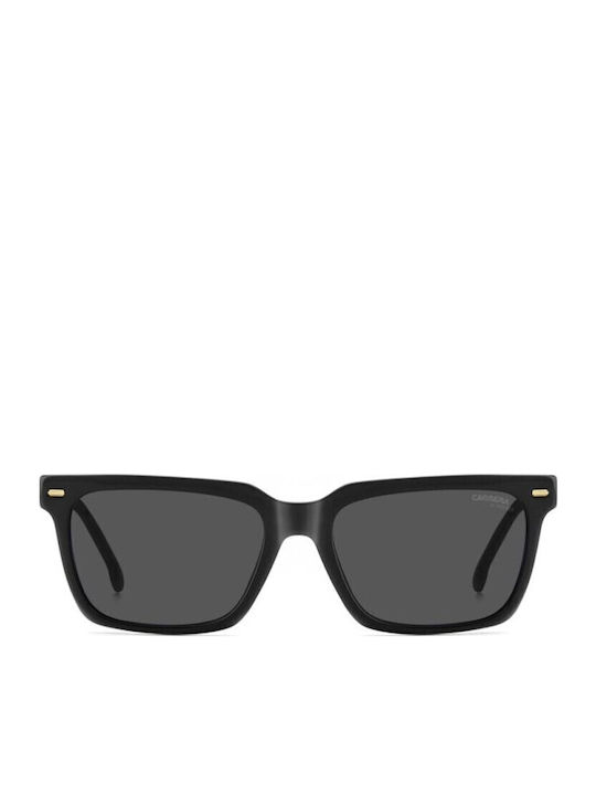 Carrera Unisex Sunglasses With Black Horn-Rimmed Frame And Grey Lens