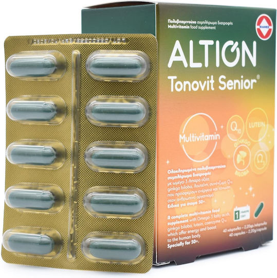 Altion Tonovit Senior Multivitamin Polivitamină pentru Energie potrivit pentru adulți 50+ 40 capace