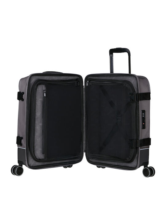 American Tourister Track Cabin Travel Suitcase Fabric Dark Grey with 4 Wheels Height 55cm