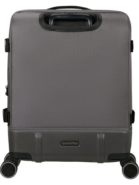 American Tourister Track Cabin Travel Suitcase Fabric Dark Grey with 4 Wheels Height 55cm