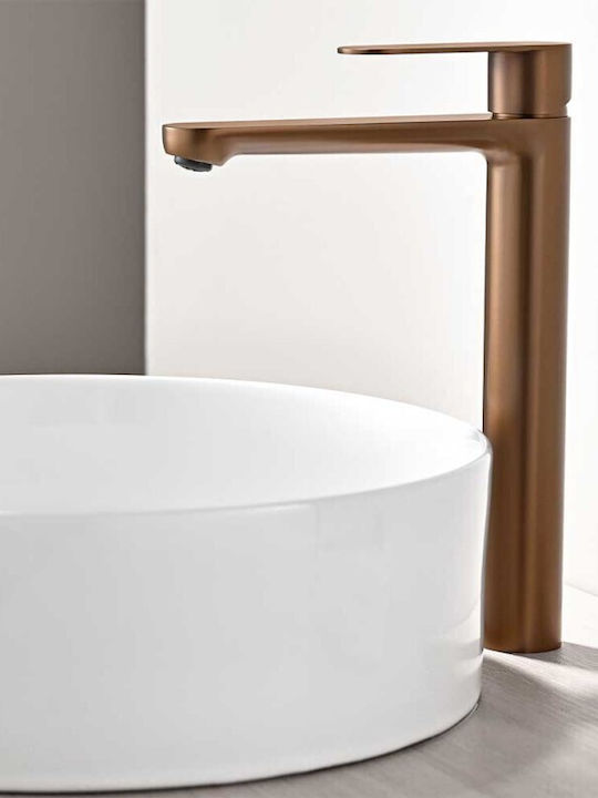 Inter Ceramic Verona Icf 111321 Mixer Brush Rose Gold Standalone Sink High Spout Matte 26.9 Cm Rose Gold