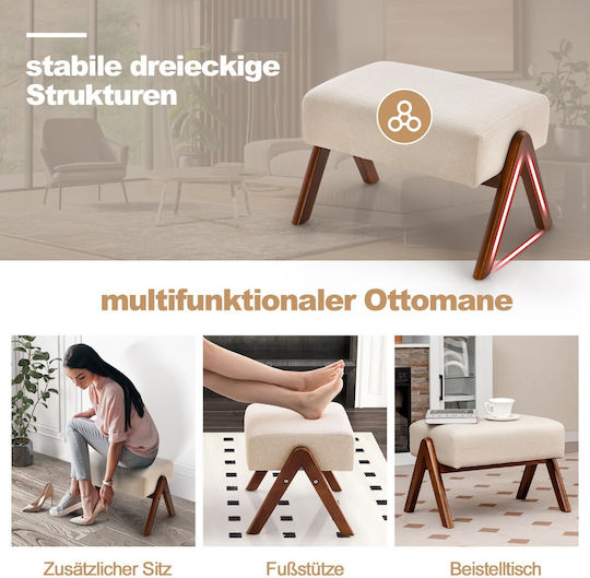 Schaukelstuhl mit Fußhocker Beige 65x97x104cm