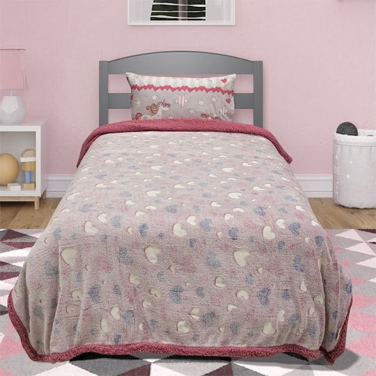 Lino Home Blanket Fleece Glowing Pink 160x220cm