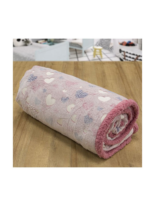 Lino Home Decke Vlies Leuchtend Pink 160x220cm