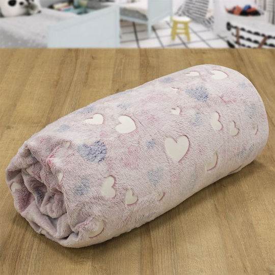 Lino Home Decke Vlies Leuchtend Pink 160x220cm