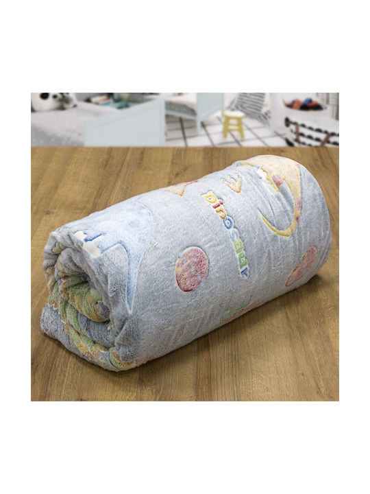 Lino Home Decke Vlies Leuchtend Grey|Light Blue 160x220cm