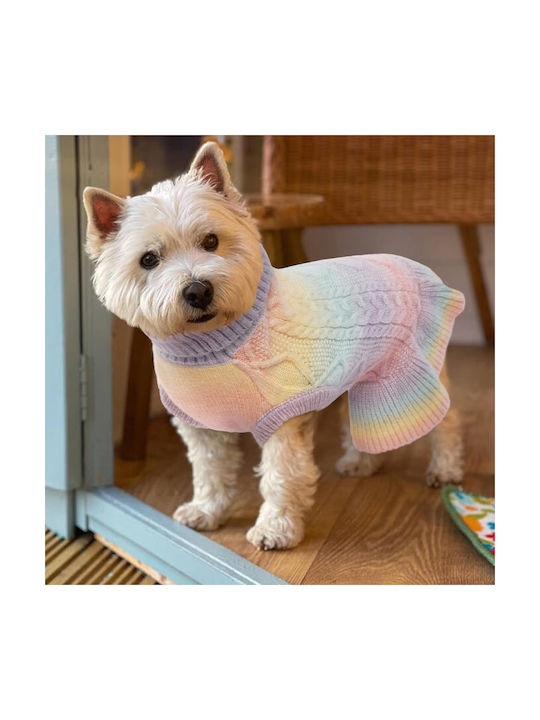 Sweater Turtleneck Dogs Warm Winter Outfit L R Pink Gradient