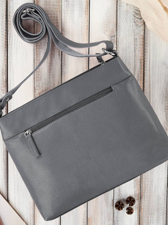 Leder Damentasche Schultertasche Gray
