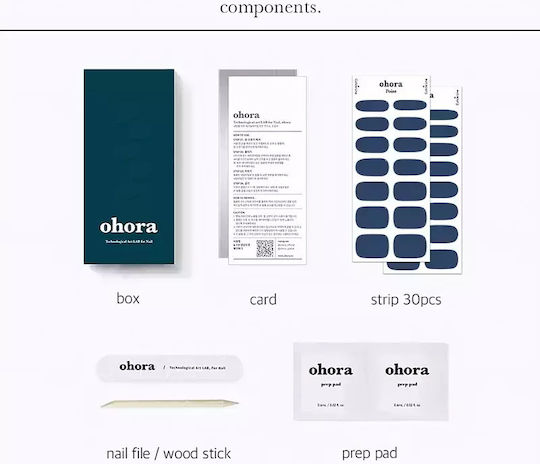 Ohora Gel Nail Stickers N Cream Indigo Shade Nb-071 Quantity Pcs 1