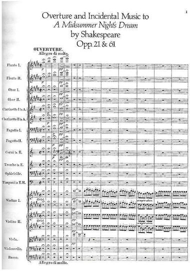 Mendelssohn Major Orchestral Works Full Score