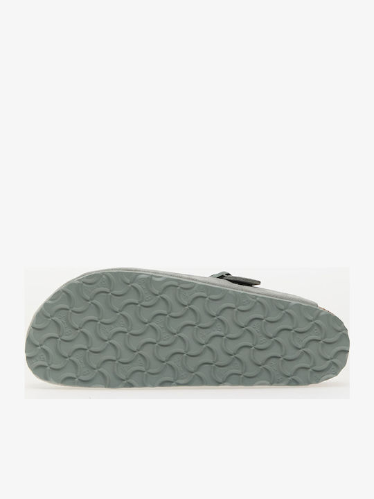 Boston Suede Leather Winter Women's Slippers Green Narrow Fit