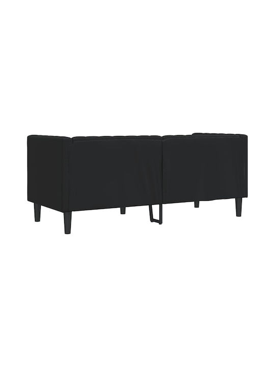 Διθέσιος Καναπές Δερματίνη Μαύρος 174x74.5x70.5εκ.
