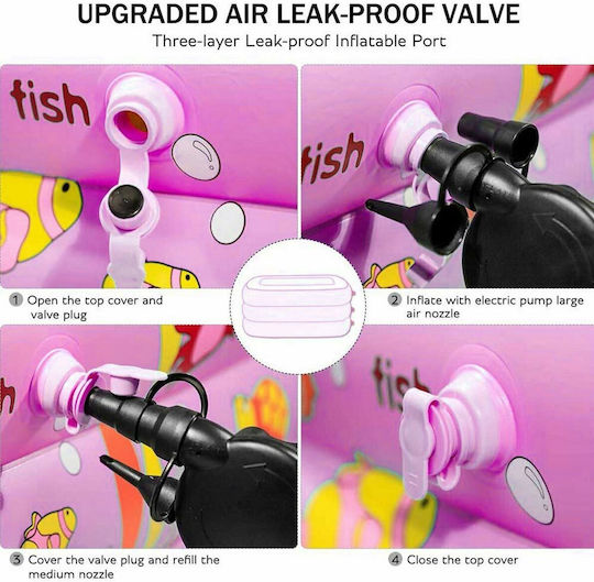 Children's Swimming Pool PVC Inflatable 150x105x55cm Pink