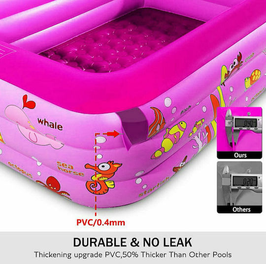 Children's Swimming Pool PVC Inflatable 150x105x55cm Pink