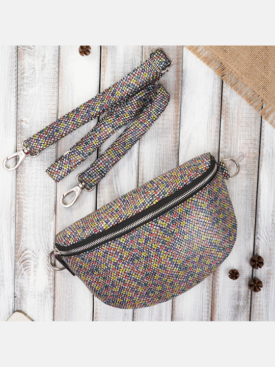 Δερμάτινη Γυναικεία Crossbody Τσάντα Πολύχρωμη