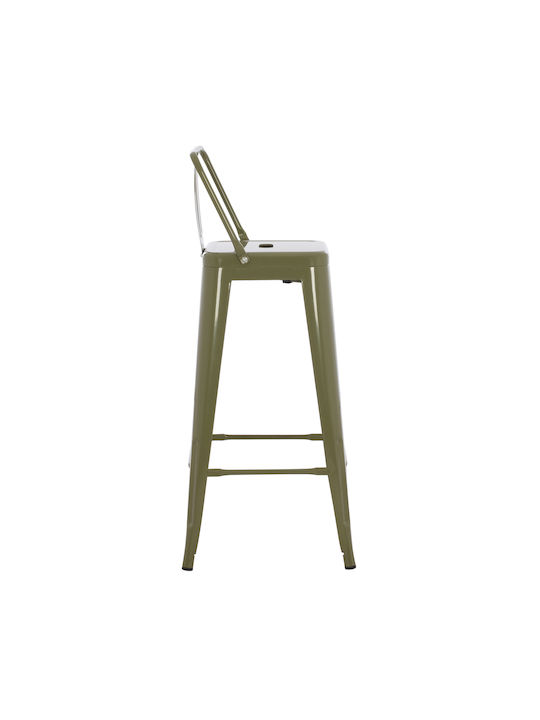 Stool for Bar Outdoor Melita-pro Dark Olive Green 42x42x100cm