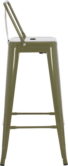 Stool for Bar Outdoor Melita-pro Dark Olive Green 42x42x100cm