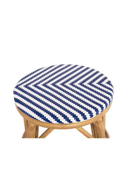 Garden Stool Outdoor Aluminum Chino White-Blue 36x36x46cm