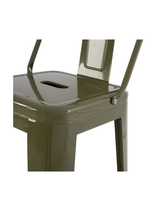 Stool for Bar Outdoor Melita-pro Dark Olive Green 42x42x100cm