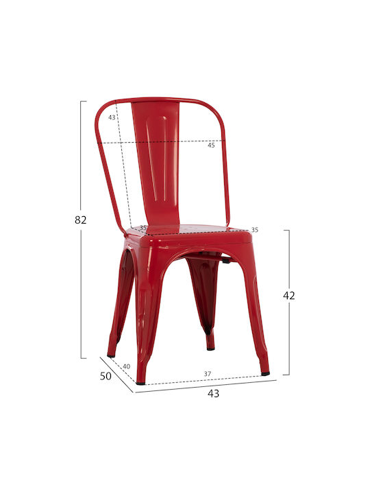 Melita-pro Scaune Sala de mese Red 1buc 44x47x84.5buc