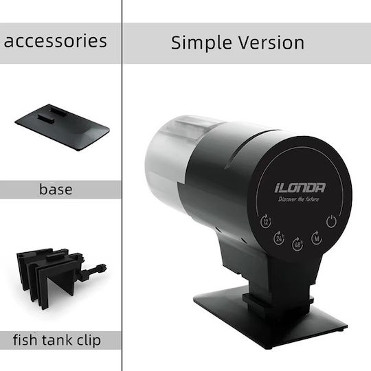 Vanters Automatic Feeder for Aquariums with Scheduled Feeding 230ml M15xW7.5xH12.5cm
