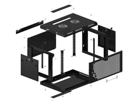 Lanberg Wandmontiert Rack-Schrank 6U Schwarz WF01-6406-23B
