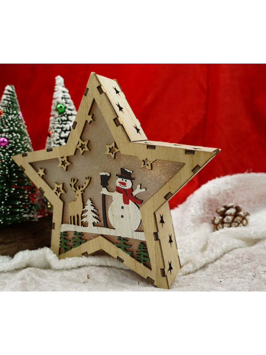 Weihnachtlicher Dekorativer Stern Holz Braun 1Stück