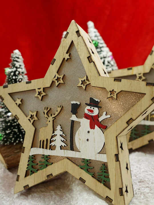 Weihnachtlicher Dekorativer Stern Holz Braun 1Stück