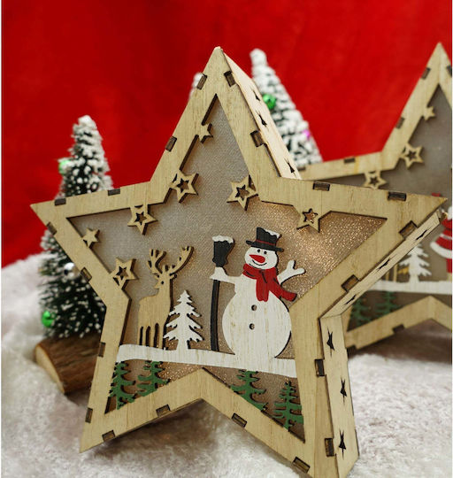 Wood Christmas Decorative Star Brown