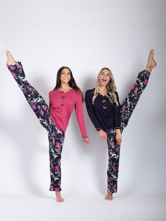 Dama Koupa Maternity Pajama Set & Nursing Fuchsia