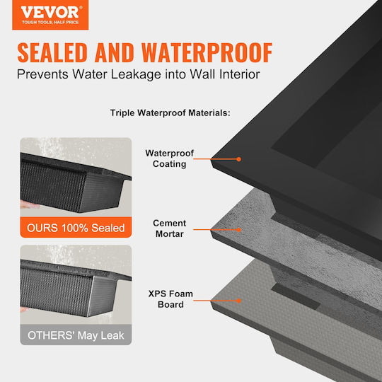 Vevor Corner Wall Mounted Bathroom Shelf Black