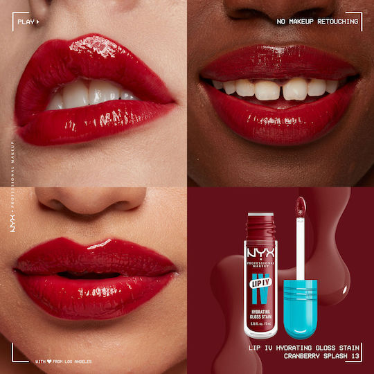 NYX Professional Makeup Lip IV Long Lasting Liquid Lip Stain 13 Cranberry Splash 5ml