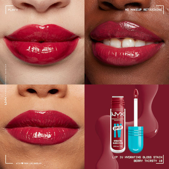 NYX Professional Makeup Lip IV Lip Gloss 10 Berry Thirsty Hydrating 5ml