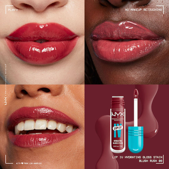 NYX Professional Makeup Lip IV Lip Gloss 09 Blush Rush Hydrating 5ml