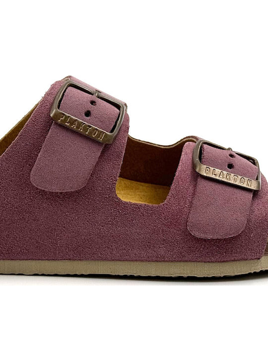 Leather Women's Flat Sandals Anatomic Malva