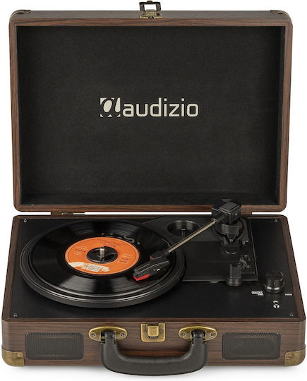 Audizio RP114W 102.045 Грамофон В Куфарче С Предусилвател И Вградени Говорители Кафяв