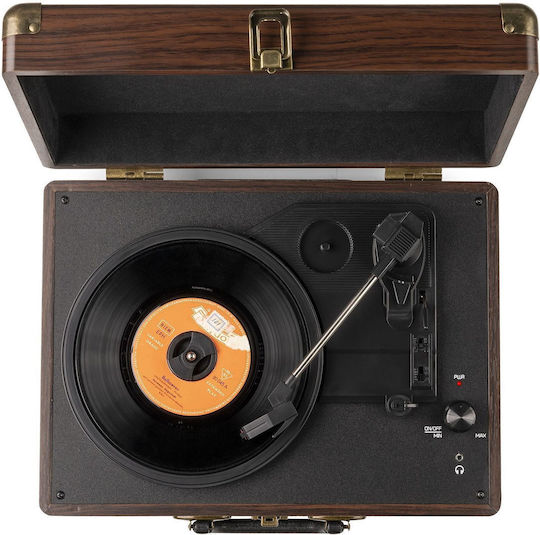 Audizio RP114W 102.045 Грамофон В Куфарче С Предусилвател И Вградени Говорители Кафяв