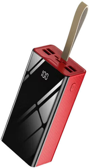 Olesson D281s Power Bank 30000mAh με 4 Θύρες USB-A Κόκκινο