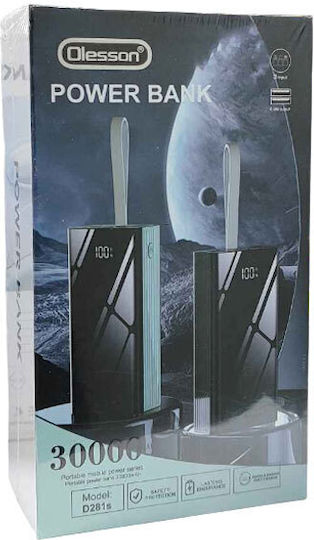 Olesson D281s Power Bank 30000mAh με 4 Θύρες USB-A Κόκκινο