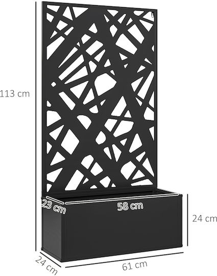 Outsunny Erhöhter Pflanzkübel Dekorative Rückwand Kletterpflanzen Boden Wand 61x23x113 cm Schwarz 84h-169v00bk Outsunny Erhöhter Pflanzkübel Dekorative Rückwand Kletterpflanzen Boden Wand 61x23x113 cm Schwarz 84h-169v00bk